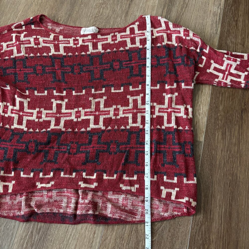 Denim & Supply Ralph Lauren Red Patterned Sweater - Size Small - Picture 2 of 5